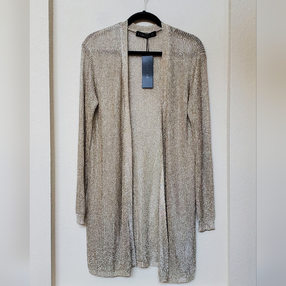 Lioness Take Me To Rio Gold Chain Like Cardigan.  Size Medium (6)